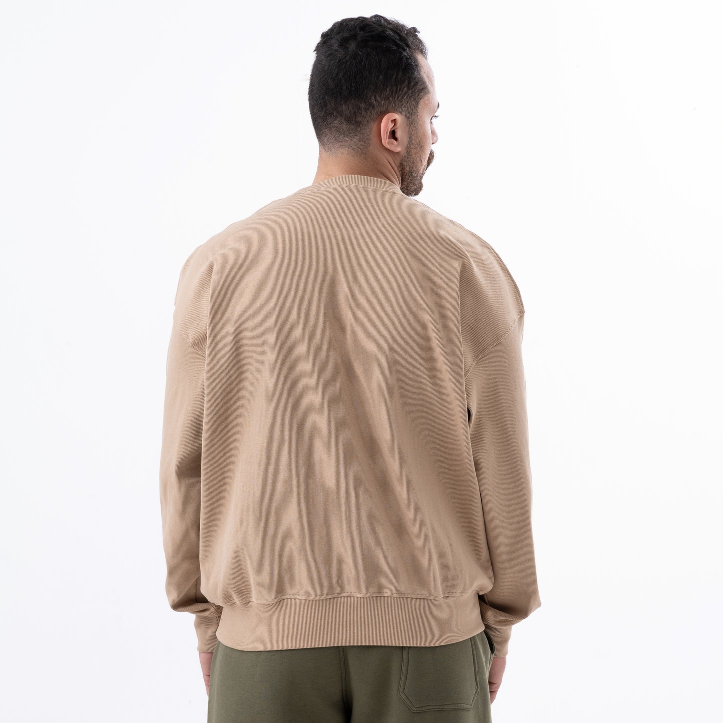 SOFT WAFFLE CREW NECK SWEATSHIRT