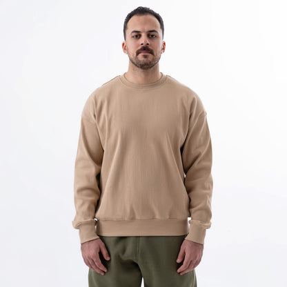 SOFT WAFFLE CREW NECK SWEATSHIRT