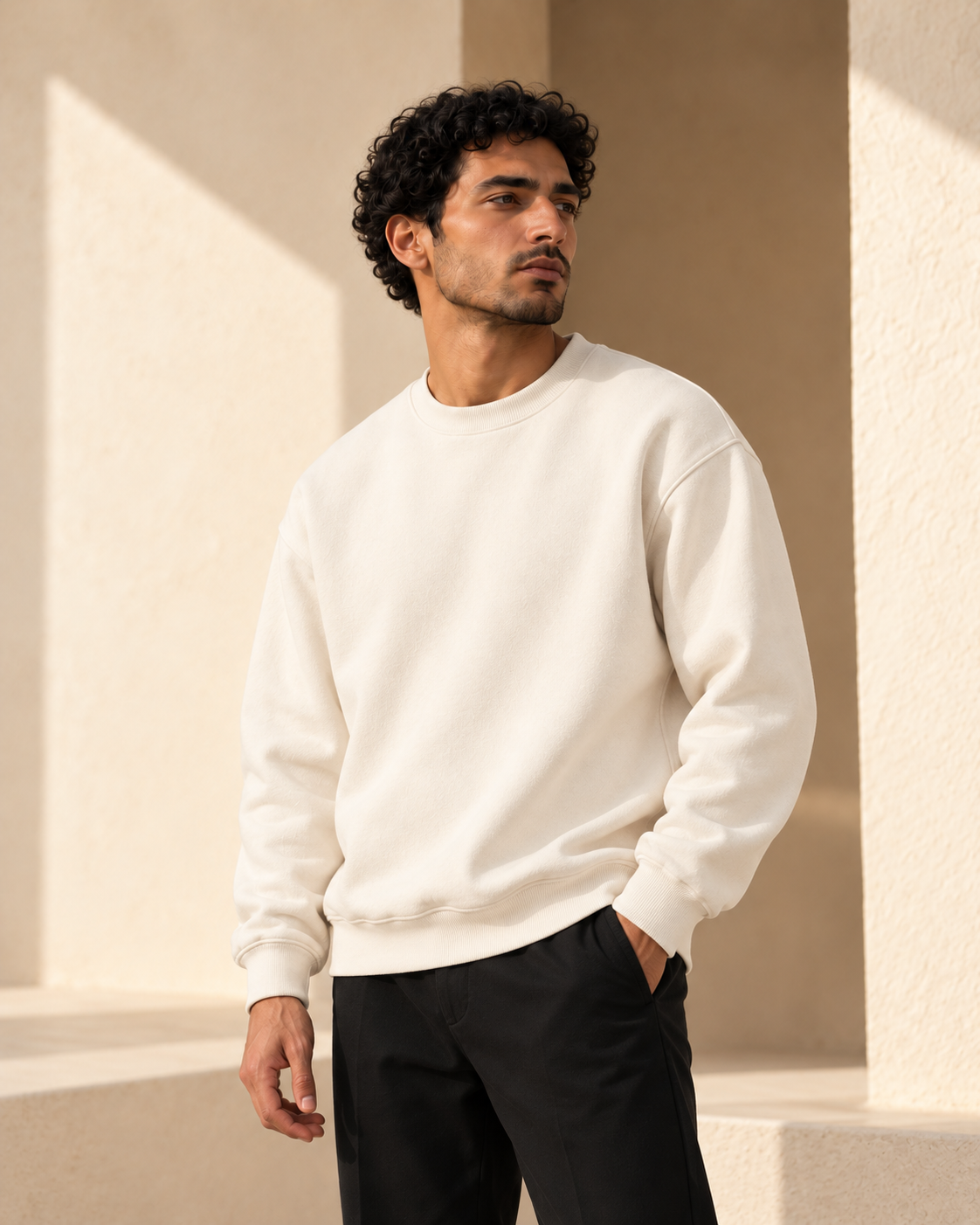 HAMMER off-white basic crewneck — side view